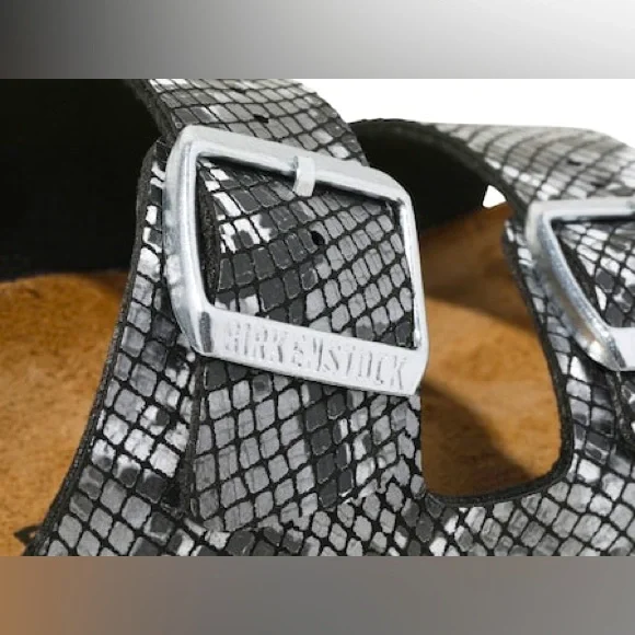 BIRKENSTOCK Arizona slide sandals leather snake print size eur 37 L6 - Picture 7 of 11